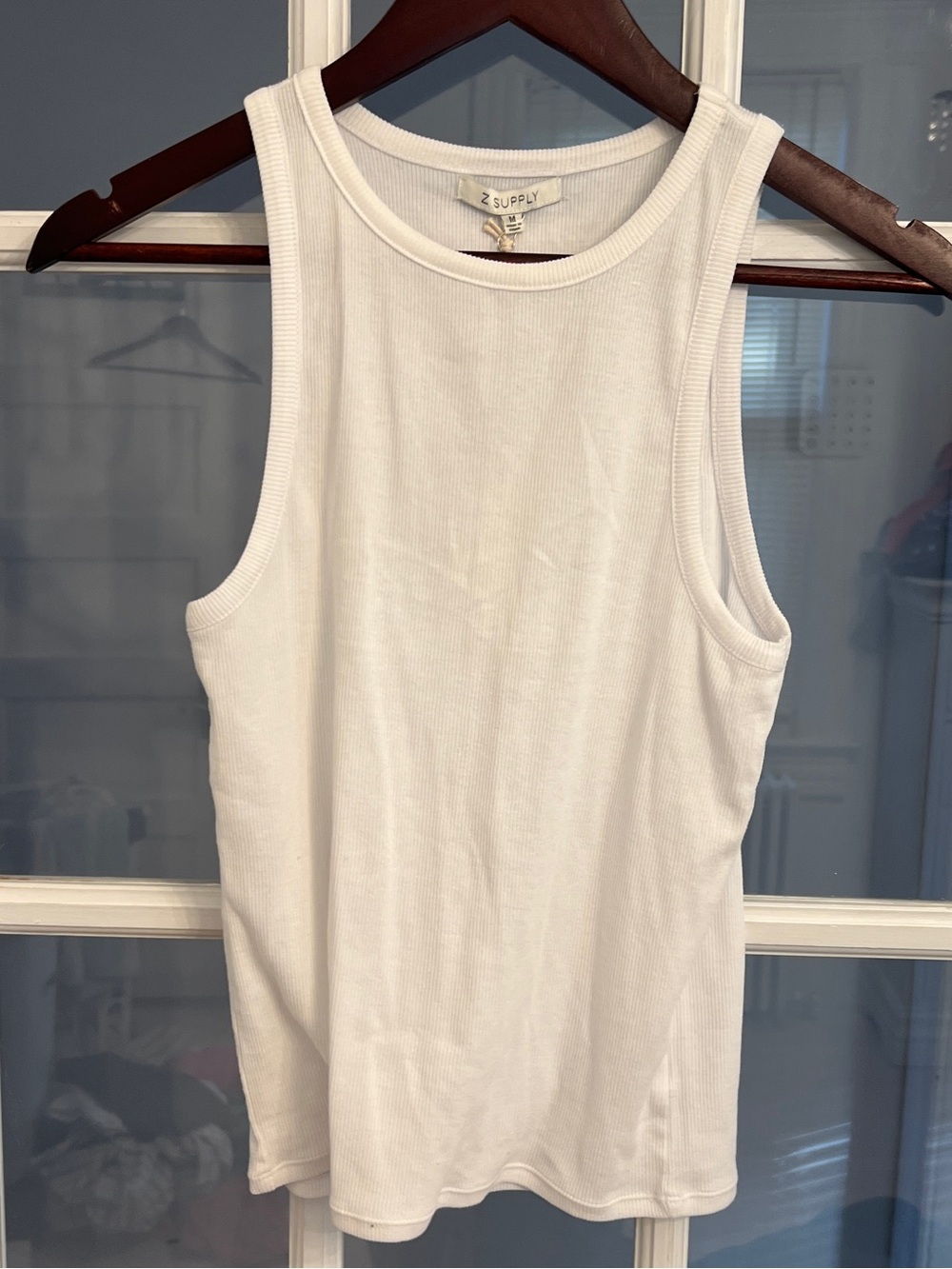 Z SUPPLY Women’s White Ribbed High Neck Tank Top NWT Size M